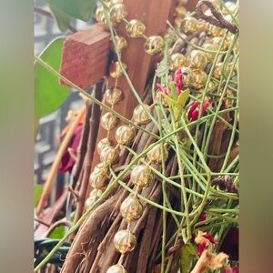 Gold and Green Decorative Wreath and photographs prints